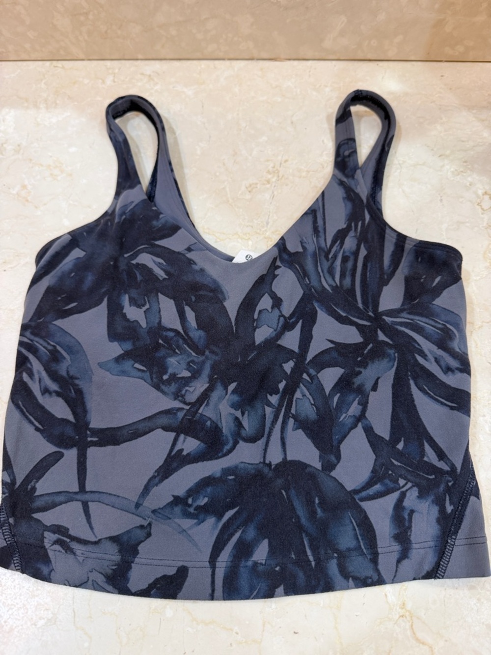 Lululemon Black/Grey Floral Align Tank Top size 2